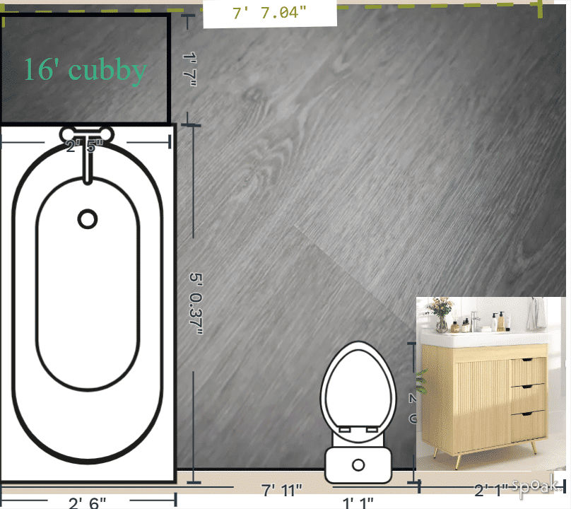 Bathroom Plan designed by Stephanie McNerney