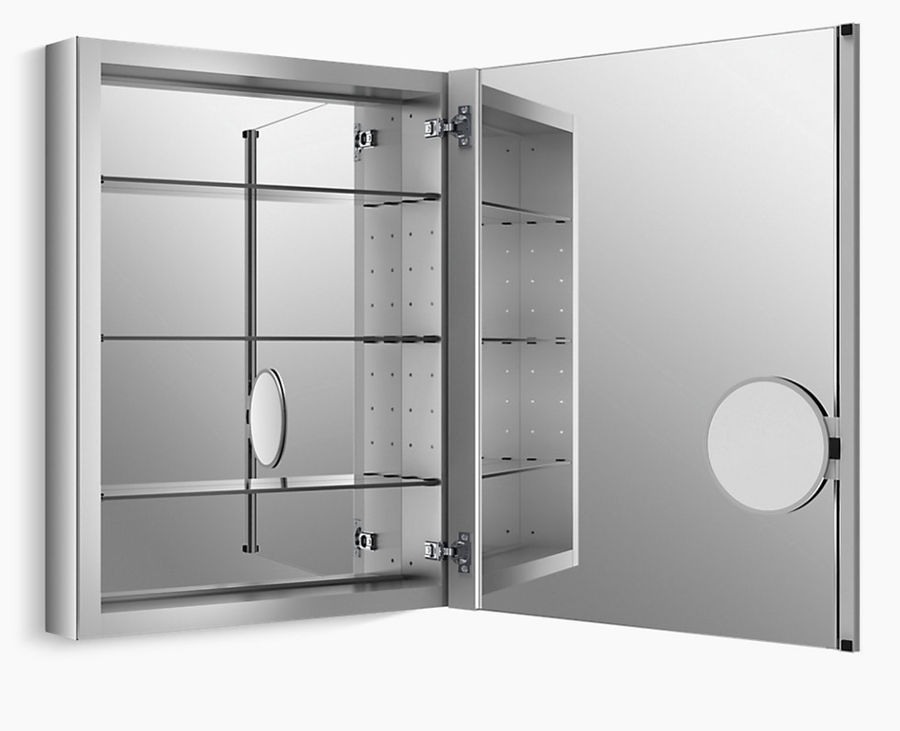 Verdera® 24" W x 30" H aluminum medicine cabinet with adjustable magnifying mirror and slow-close door  K-99007-NA added by Natalia Falcone