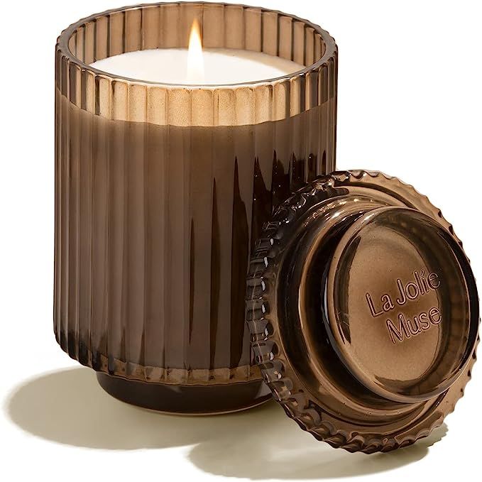 LA JOLIE MUSE Woody Jasmine Candles for Home Scented - Luxury Jar Candles with Aesthetic Glass, Candles Gifts for Women, 80 Hours Long Burning added by TYRA TROTMAN