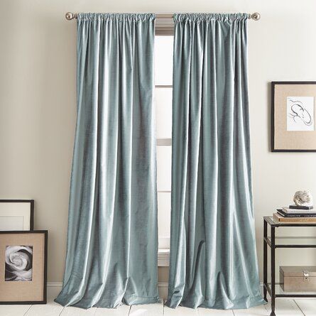 DKNY Modern Knotted Velvet Solid Room Darkening Rod Pocket Curtain Panels | Wayfair added by Where The Heart Is Designs