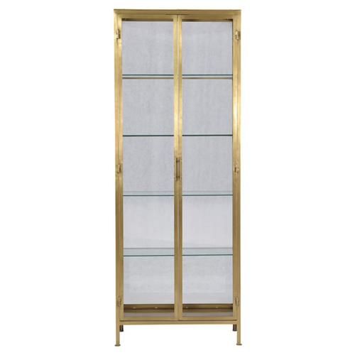 Ariel Hollywood Gold Iron Frame Clear Glass Door Display Case China Cabinet added by Taylor Grysiewicz