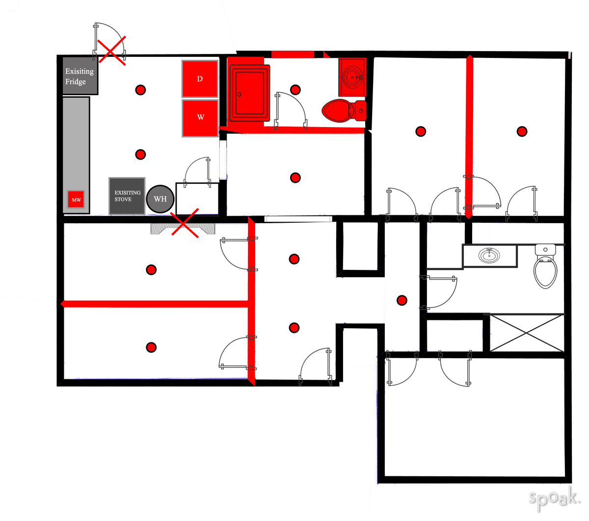 Three Bedroom House Floor Plan designed by Kaitlin Samford Creech