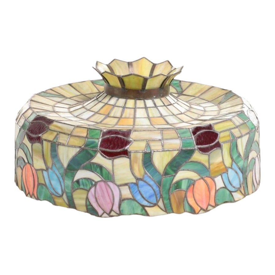 Vintage Tiffany Style Floral Slag Glass Pendant Light added by Suga Lane / ABBY ESSIE STUDIOS