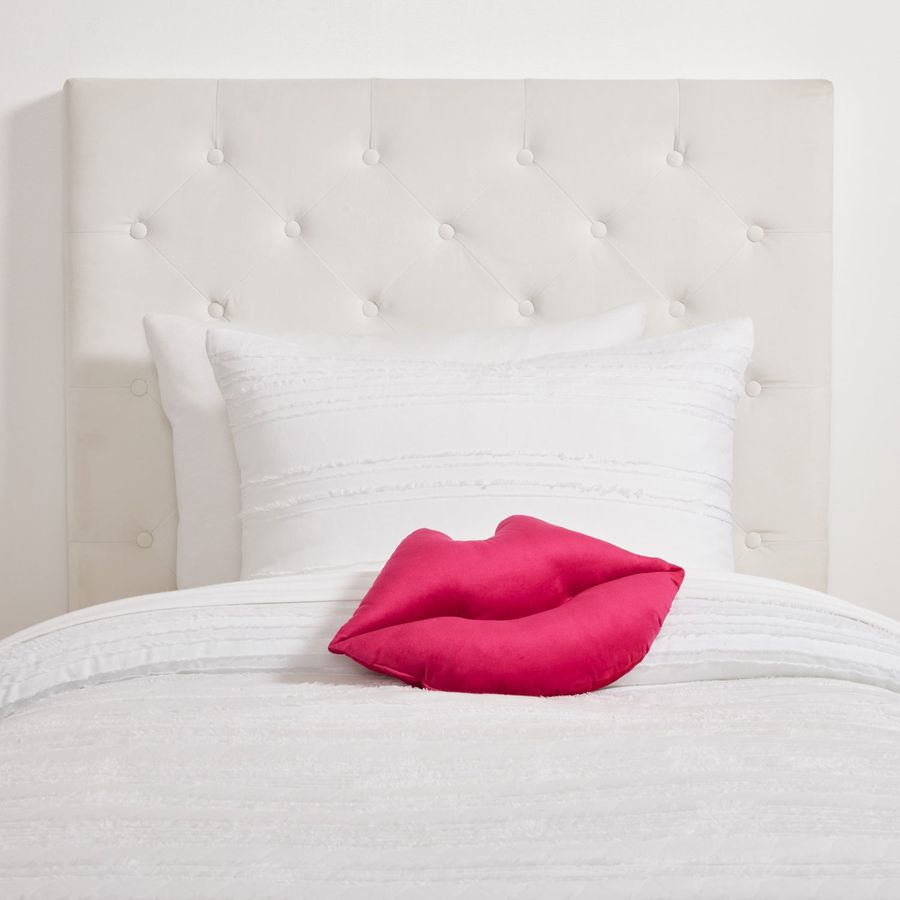 Harlow Charging Tufted Headboard | Dorm Essentials - Ivory Velvet / Twin/Twin XL - Dormify added by Piper Wallace