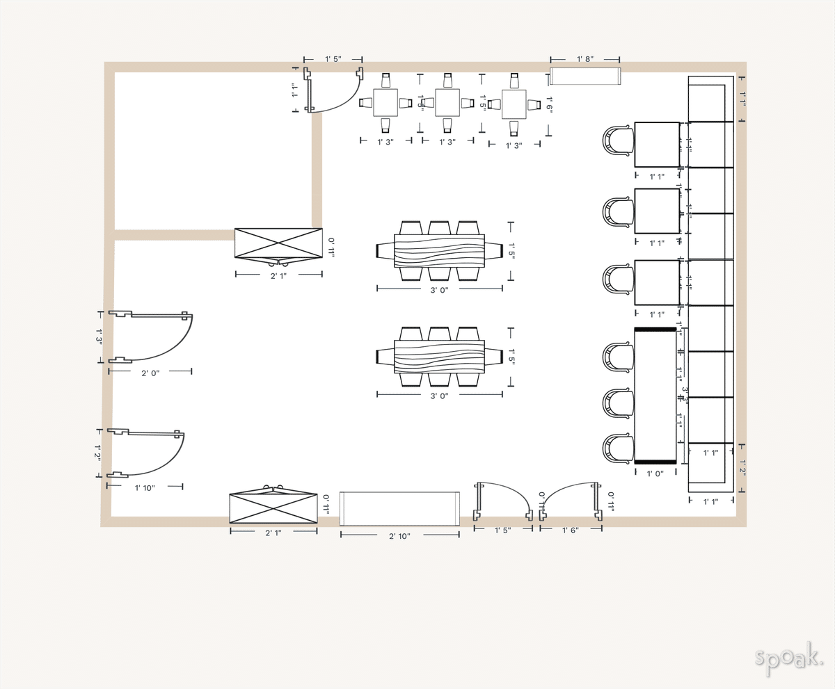 Dining Room Floor Plan designed by Diane Dames