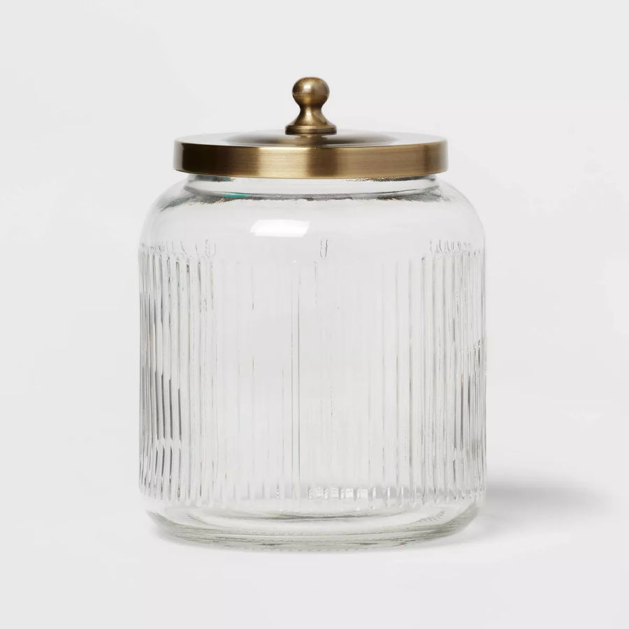 Medium Glass Bath Canister Brass added by Audriana Jenkins