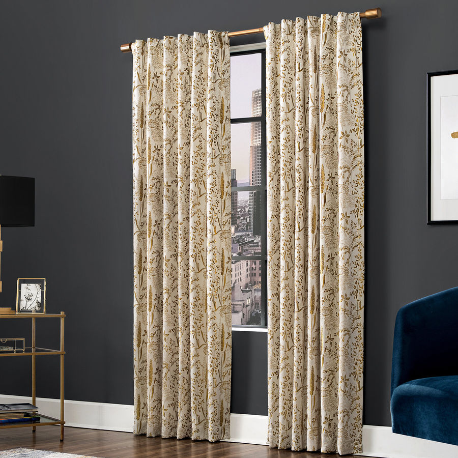 Scott Living Aubry Shimmering Floral 100% Blackout Back Tab Curtain Panel & Reviews | Wayfair added by Jamie Moon