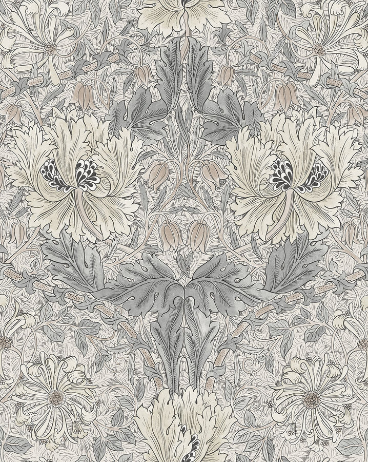 Morris & Co. x McGee & Co. Honeysuckle & Tulip Slate Blue Wallpaper added by Kate McKay Designs