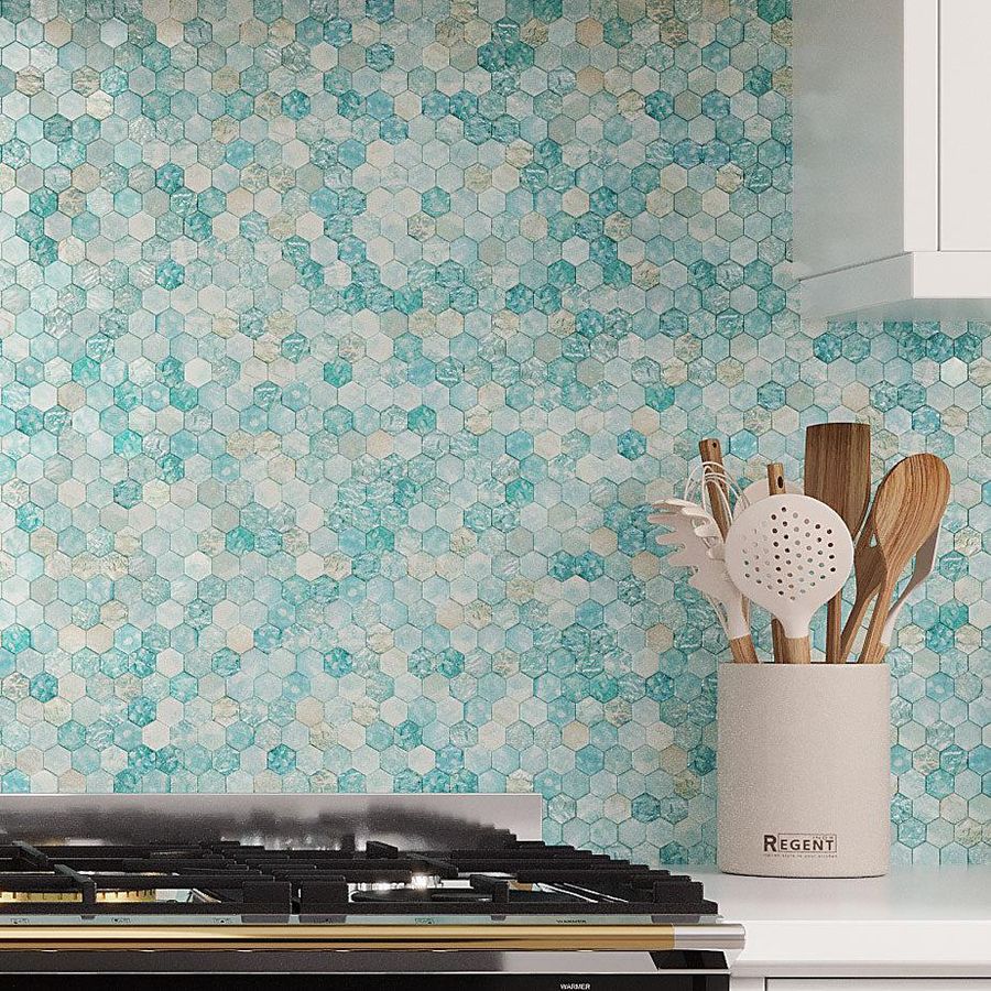 Coastal Dreams Hexagon Glass Mosaic Tile added by Elaine Wackerly