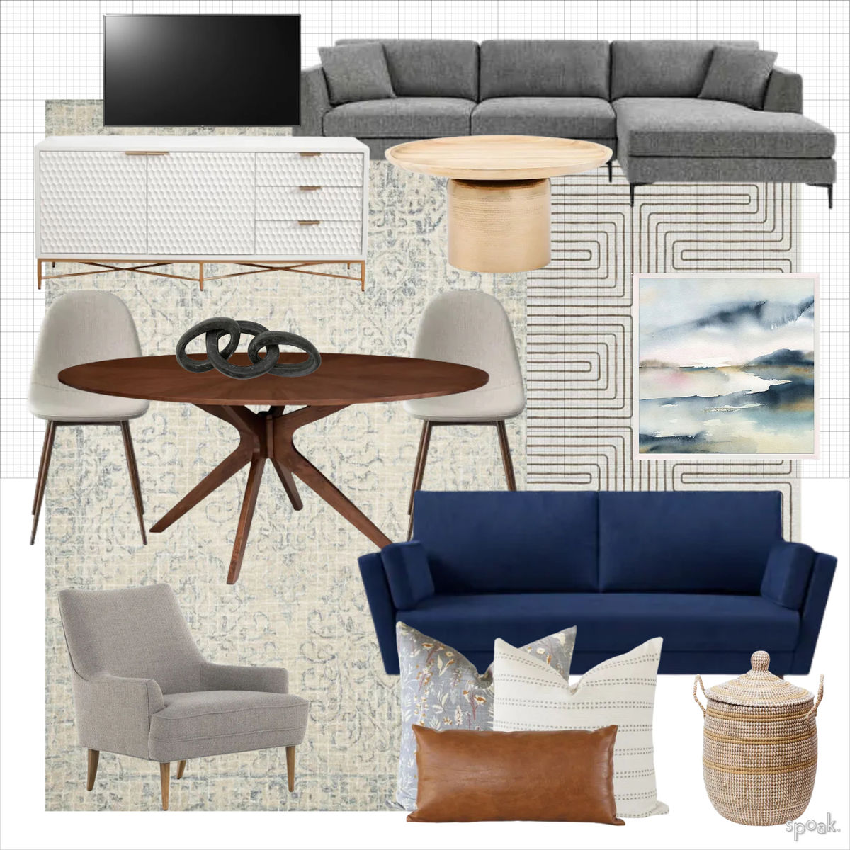 Kitchen + Living Room Inspiration designed by Kayla Ackelson