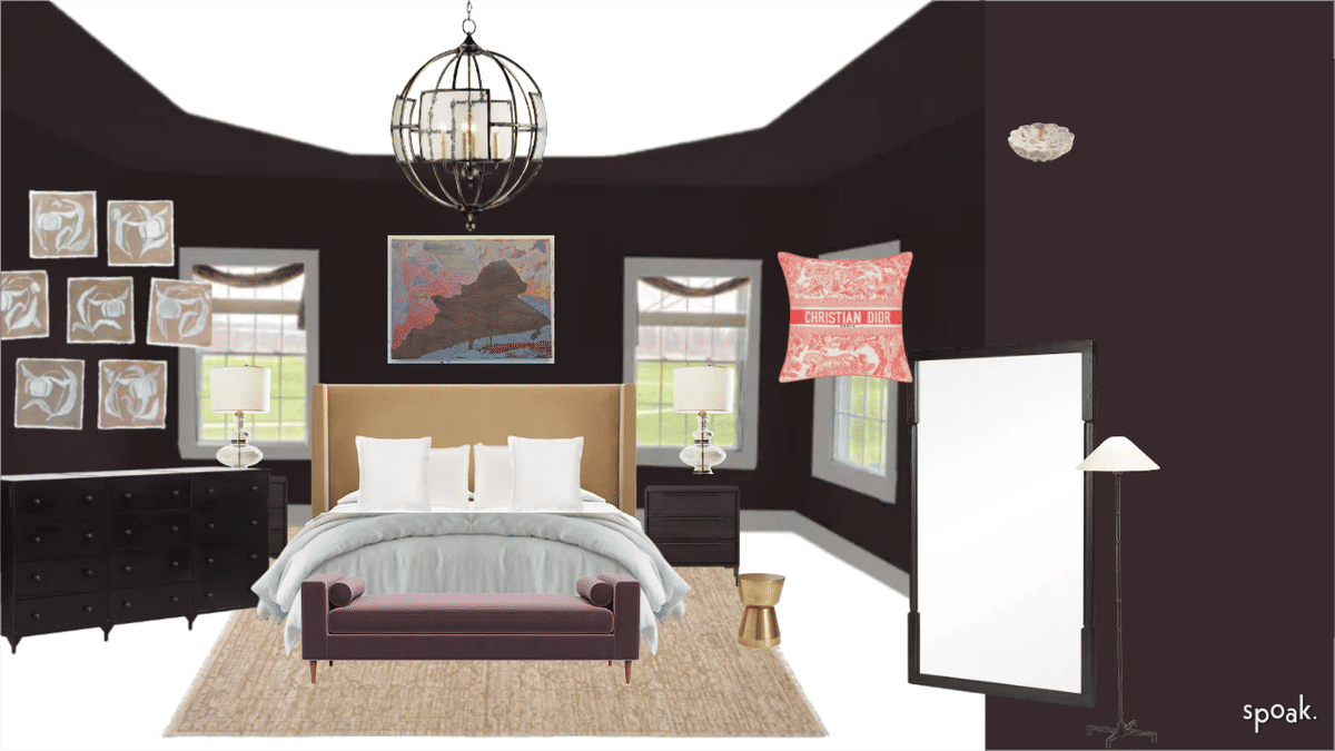 Red Bedroom Inspiration designed by Cass Wright-Braden