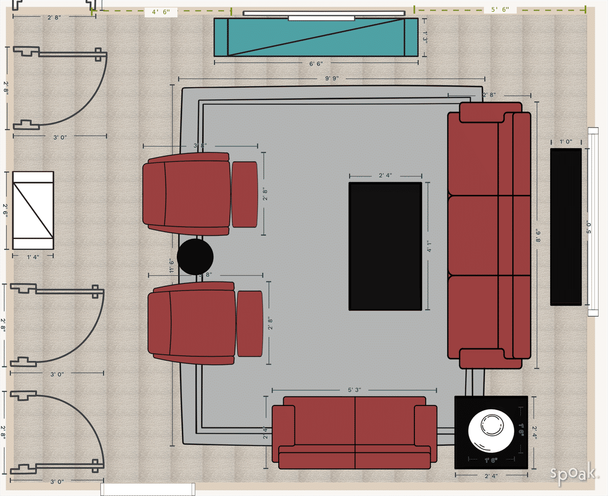 Medium TV Room Plan designed by Lauren Reis