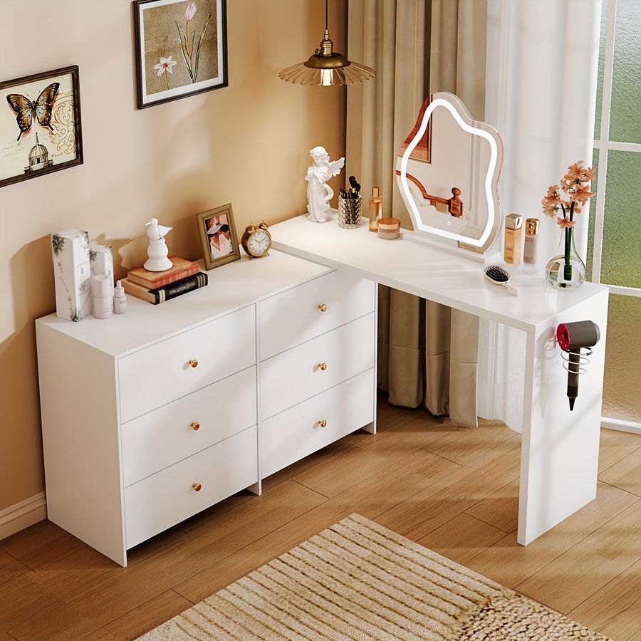 Ljuntm Vanity Desk Mirror 3 Color Lighting Modes Adjustable - Temu added by Sarah Jackson