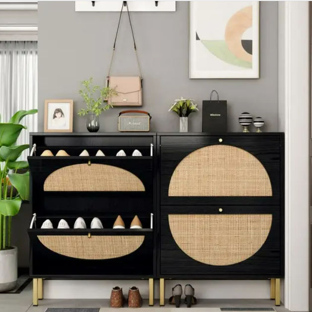 2 Door Shoe Rack Shoe Organizer Shoe Cabinet for Entryway Living Room - Black added by Erica Llanera