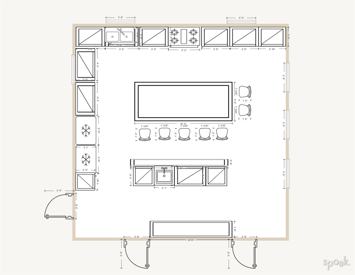 Kitchen Floor Plan designed by Ash Meredith