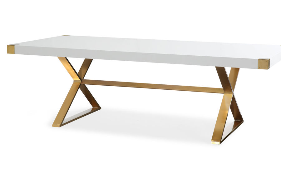 Adeline White Lacquer Dining Table - TOV Furniture added by One Century Design