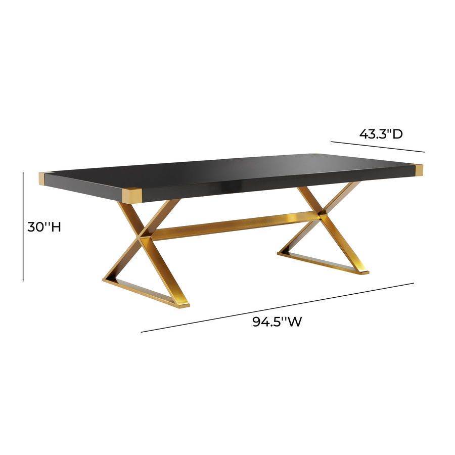 Adeline Black Lacquer Dining Table - TOV Furniture added by One Century Design