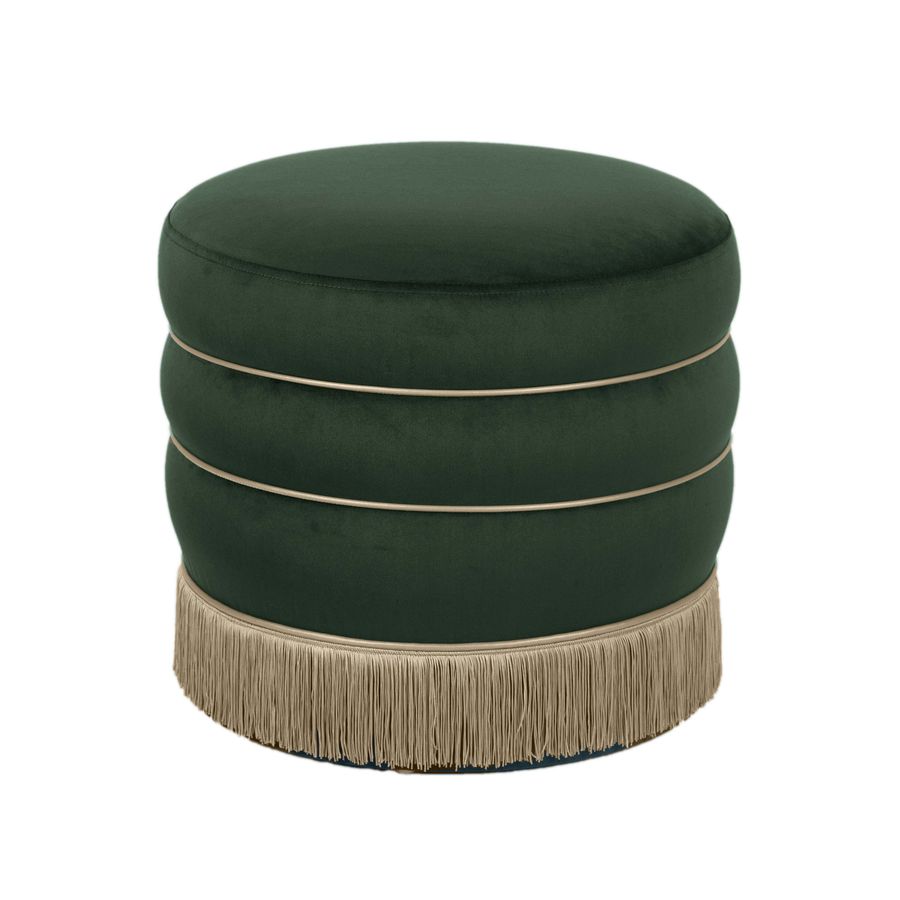 Green Velvet Ottoman -  Furniture added by One Century Design