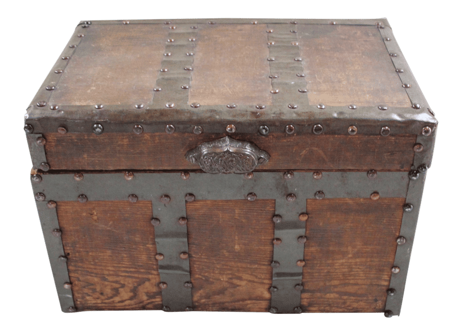 Rustic Pine & Metal Trunk added by Abbey Roach