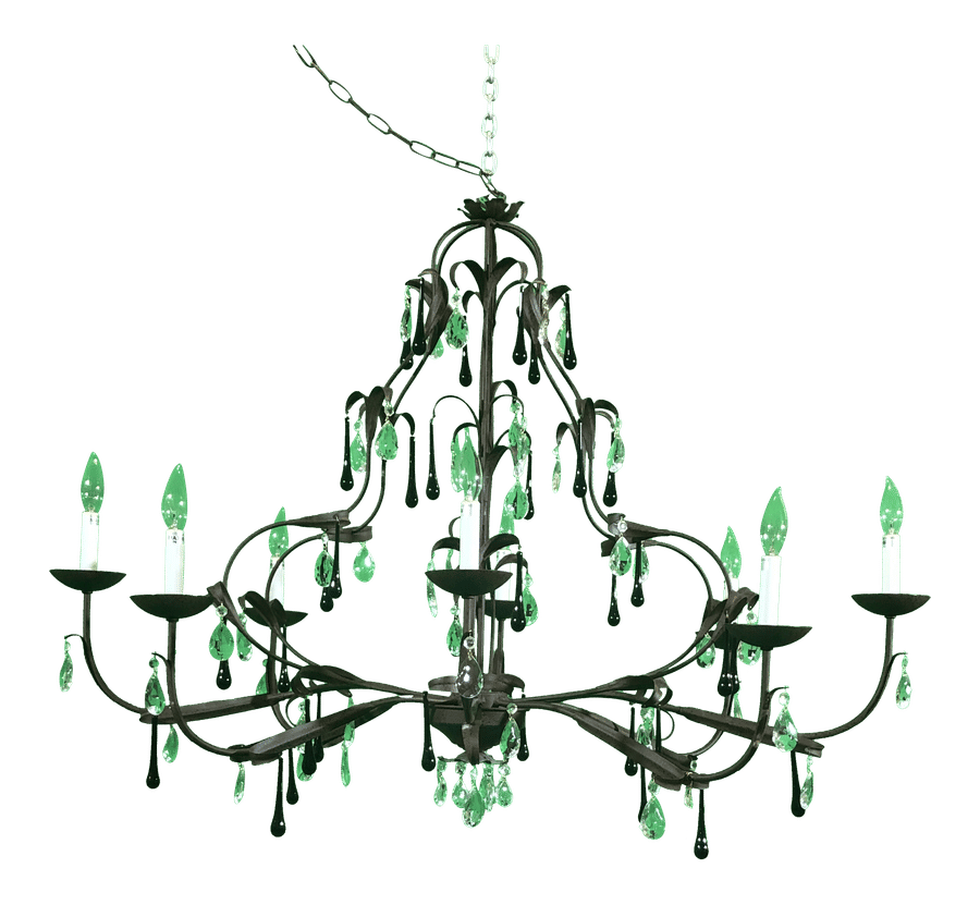 Vintage Italian 10 Light Oval Shaped Metal Chandelier added by Jendalyn Cohen