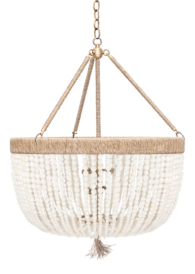 Malibu 24" Chandelier - Vanilla Jade and Clear Chunky Quartz / Brass / Natural added by Chelsea Spinos