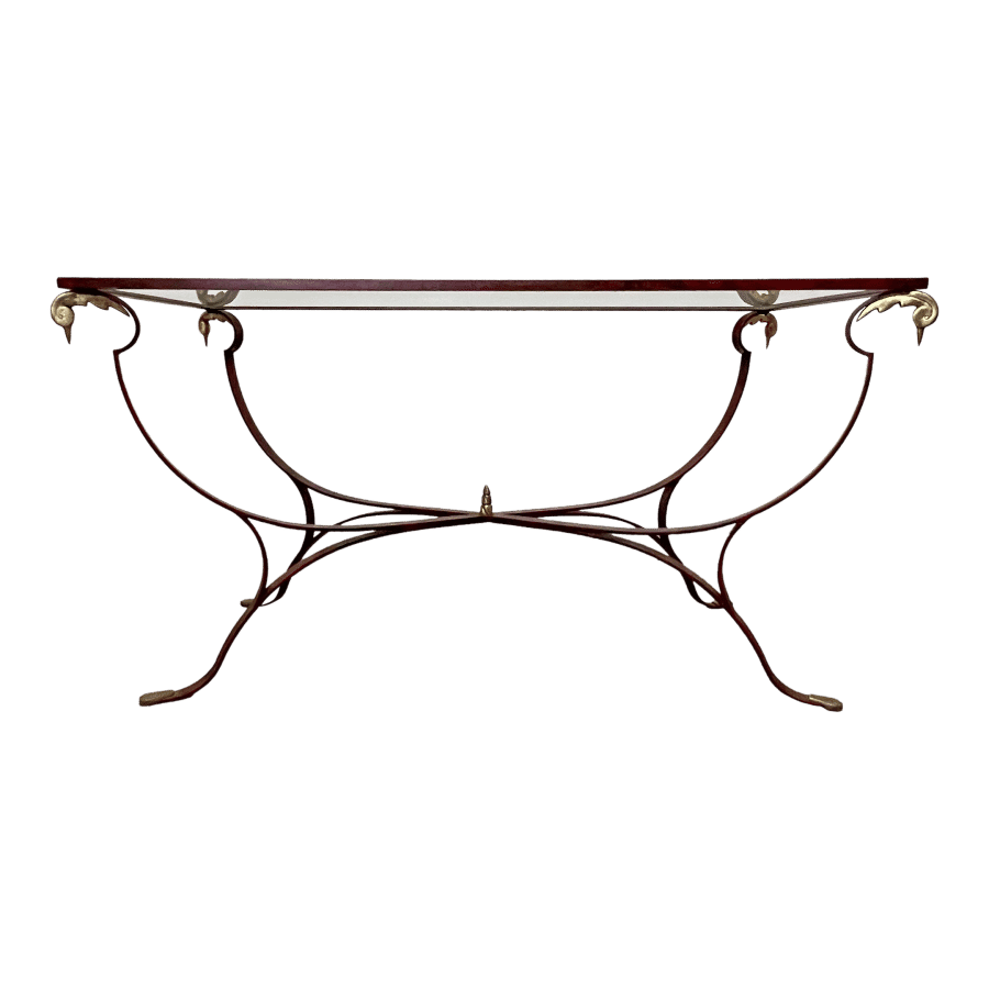 C. 1940s Maison Jansen Style Dining Table With Bronze Swan Finials added by Jorie Braunold