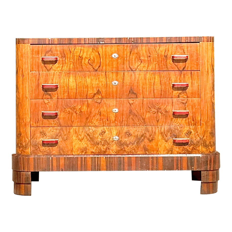 Vintage Italian Deco Burl Wood Chest of Drawers added by Allie Bar-or