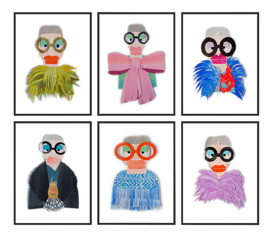 Iris 6 Piece Set by Melvin G in Black Framed Paper, Small Art Print added by Xakota Espinoza