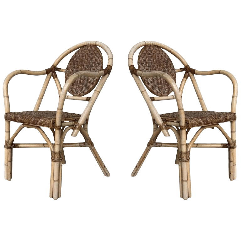 1960s Pair of Spanish Bamboo Armchairs With Ovaled Back Rest added by Liz Nevil-Smith