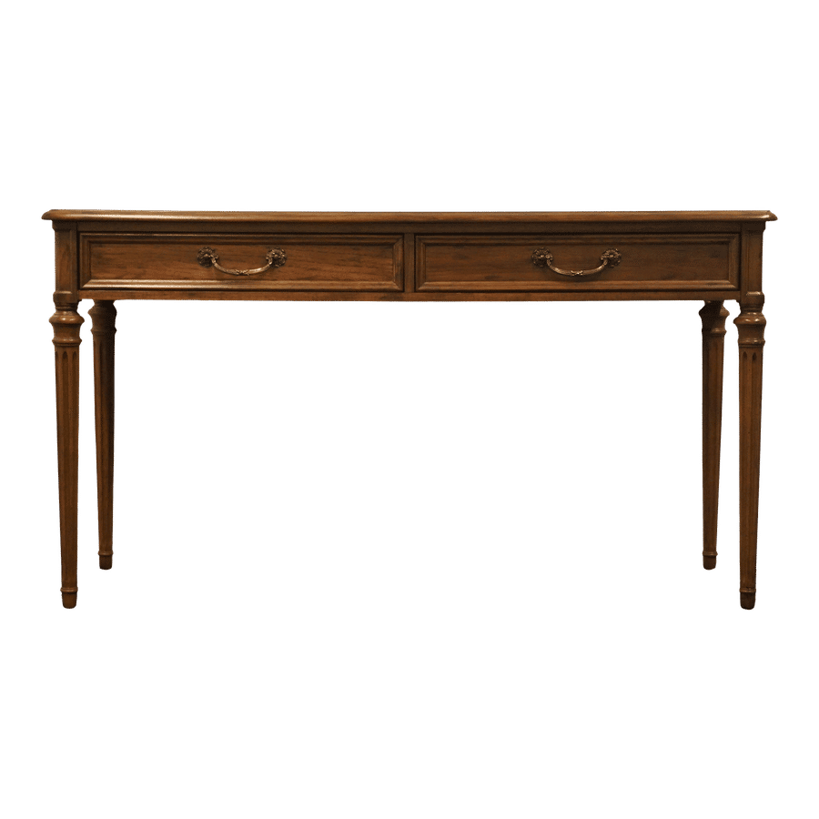 Henredon Furniture Bookmatched Walnut Italian Neoclassical Tuscan Style 48" Accent Console / Sofa Table added by Micaela Patel
