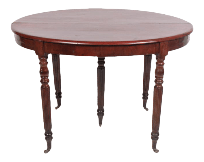Antique French Louis Philippe Round Mahogany Dining Table Featuring Reeded Legs added by Serena Finnerty