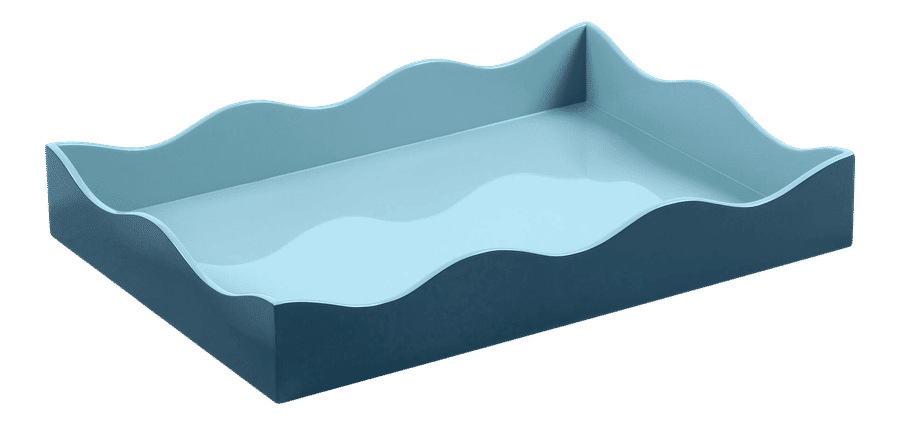 The Lacquer Company for Chairish Belle Rives Tray in Marine Blue / Bluebird, Medium added by Xakota Espinoza