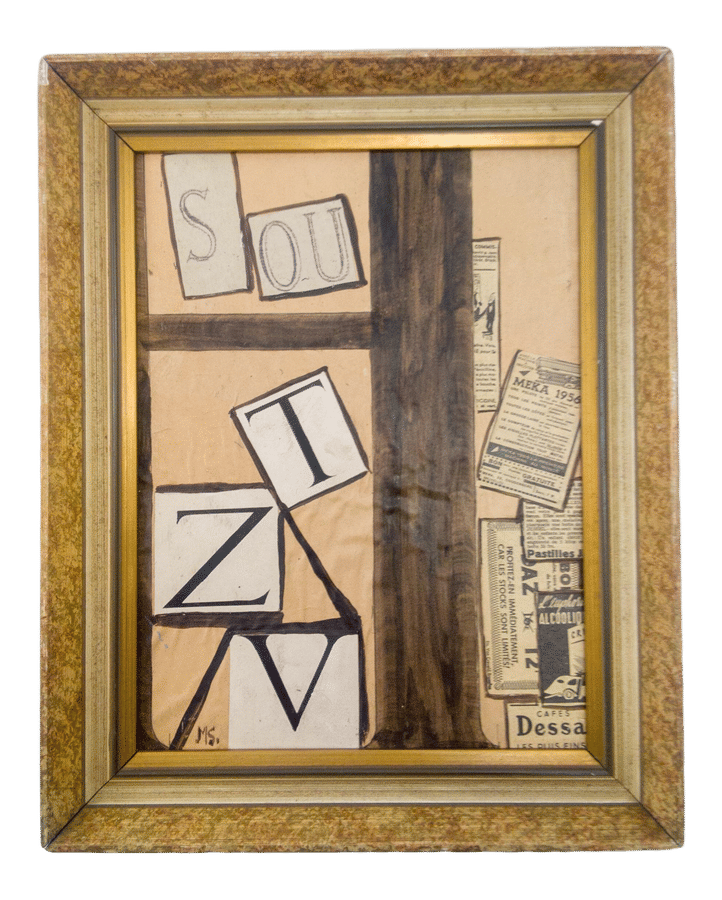 Mid 20th Century Abstract Mixed-Media Oil Painting, Framed added by Chelsea Spinos