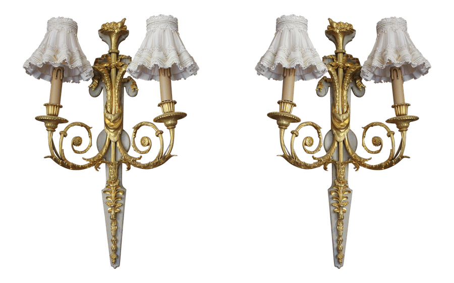 French Louis XVI Antique Bronze Sconces - a Pair added by Jendalyn Cohen