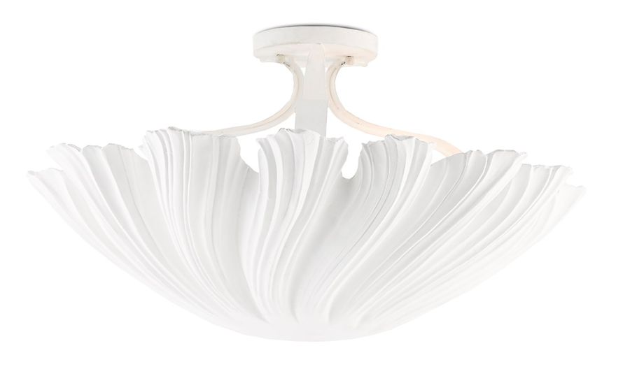 White Gesso Striated Semi-Flush Mount Light - Mecox Gardens added by Serena Finnerty
