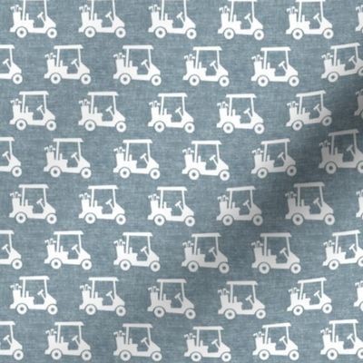 Colorful fabrics digitally printed by Spoonflower - (small scale) tee time - golf carts - dusty blue  - LAD20 added by Francesca Pasquali