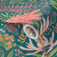 red scandi wallpaper