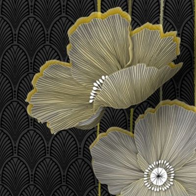 Colorful fabrics digitally printed by Spoonflower - Big Golden Poppies Version 2 added by Emily Emmert