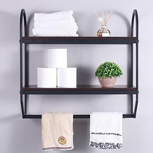 2tier Metal Bathroom Towel Rack With Towel Barrustic Bathroom Shelf Over Toiletw  | eBay added by KATHERINE ECK