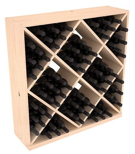 Handmade Wooden 82 Bottle Solid Diamond Wine Rack Cube in Ponderosa Pine. added by Spoak Member