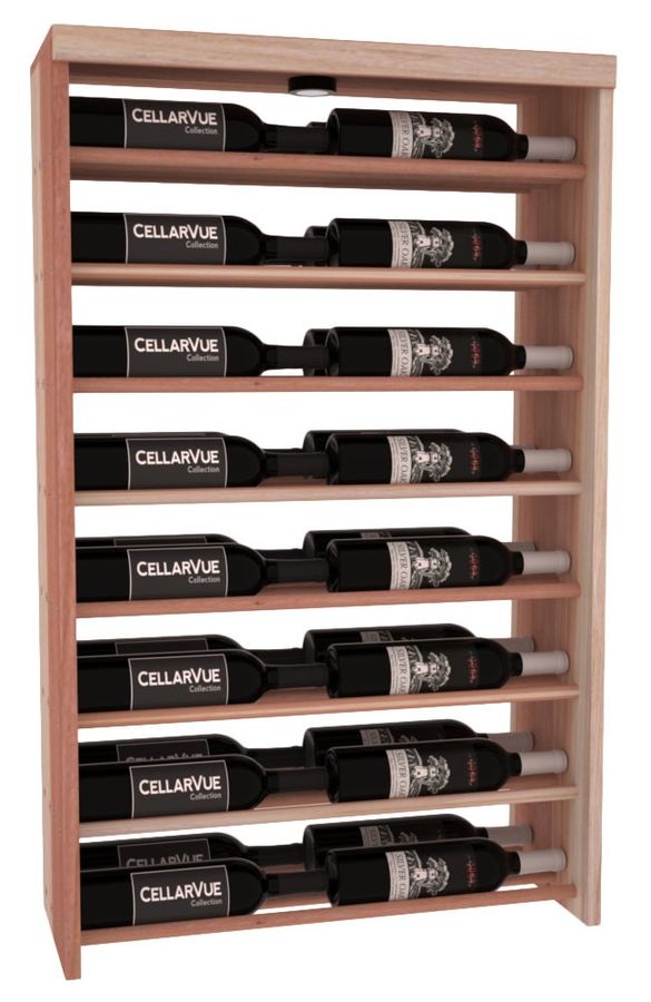 26" Top Horizontal Double Deep Wine Rack Display Kit in Redwood. added by Spoak Member
