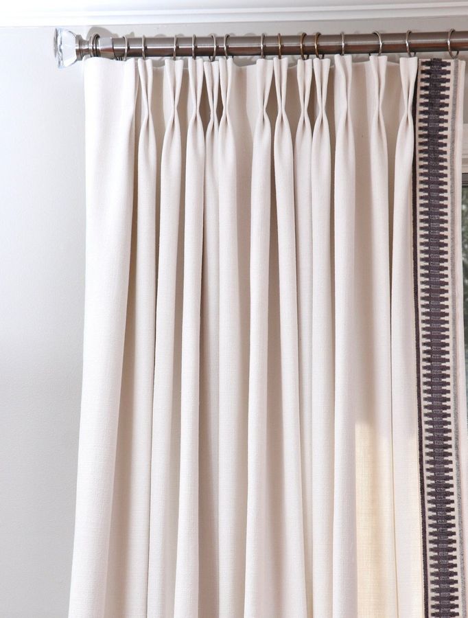 Blend Linen Drapery With velvet Trim 3.5 - Etsy added by Danielle Hughes