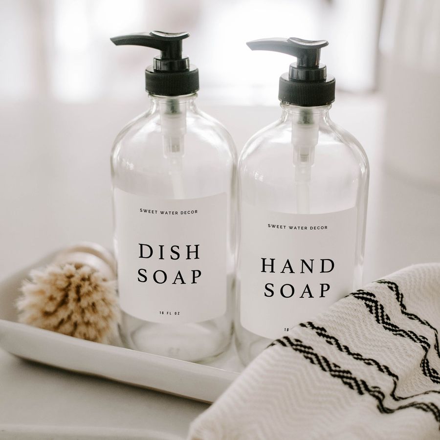 Hand Soap and Dish Soap Set of 2 16 Oz Clear Glass Dispensers - Etsy added by Cheyenne Ely