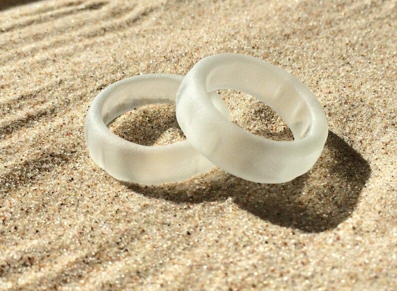 tumble glass ring napkin rings glass beads wedding table decor centerpiece sea glass ring jewelry ring floral decor ring 16 added by Spoak Member