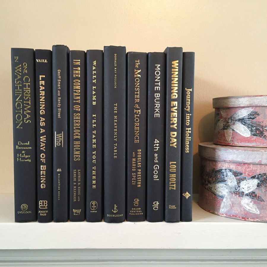 Black Decorative Book Bundle, Gold and Silver Titles, Black Decor Books, Stack of Books, Books by Color, Shelf Decor, Mantel Decoration added by Spoak Member