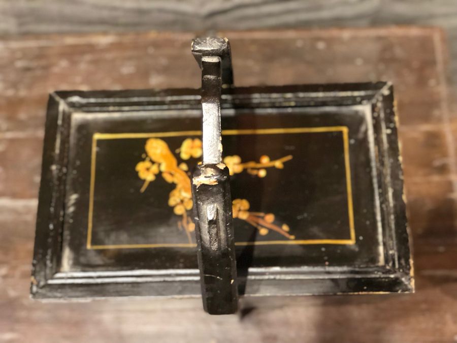 Hand painted black  Wooden box, Vintage handcart jewelry box, wooden storage box, Rustic box, engraved wooden box added by Spoak Member