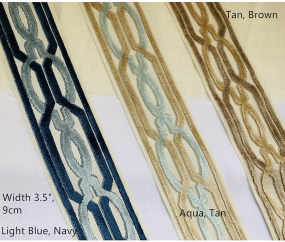 Woven Fabric Trim With Raised Velvet 3.5 Wide Blue - Etsy added by Jennifer Hickey