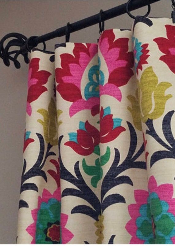 Pair of curtain panels, Santa Maria pattern added by Kate Lynn Nemett