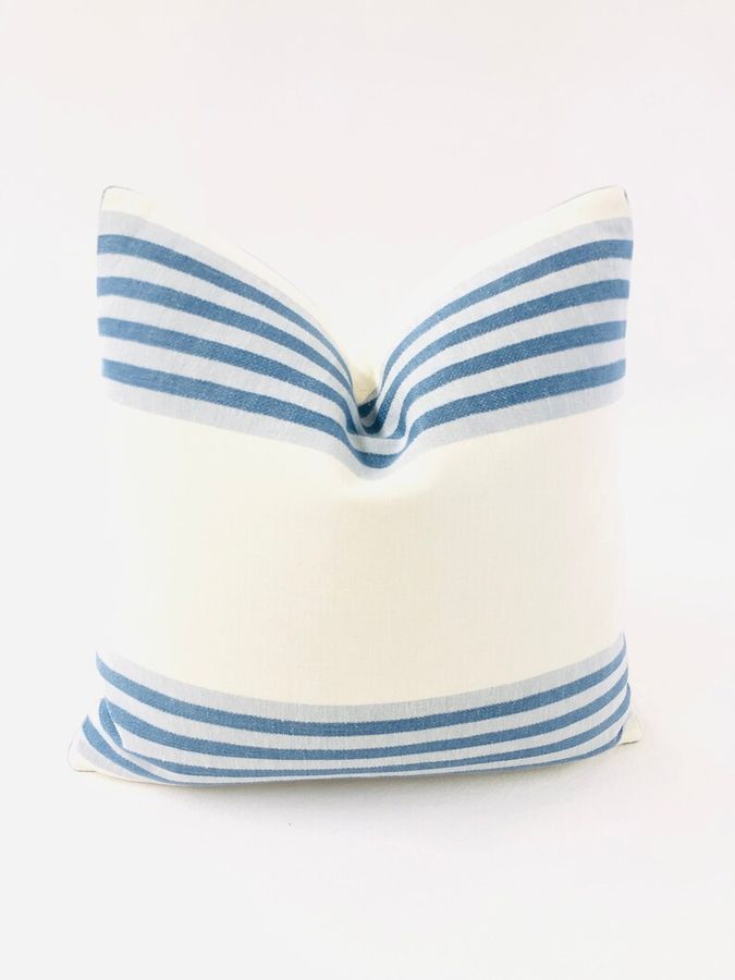 Pillow Cover Cowtan & Tout Seacliff Stripe in Blue/white - Etsy added by Kacey Dillier