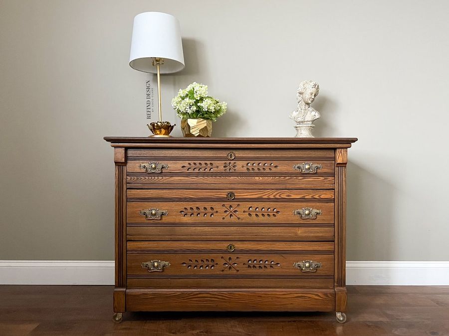 SOLD Antique Eastlake Chest of Drawers Dresser Entryway - Etsy added by Melanie Fenning